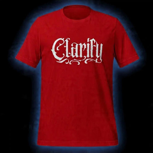 Red T-Shirt with White Clarify Logo